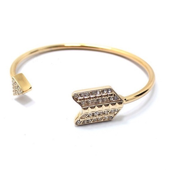 Gold Tone Arrow Cuff Bracelet