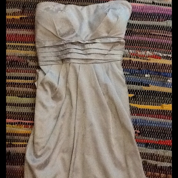 Silver strapless dress