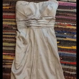 Silver strapless dress