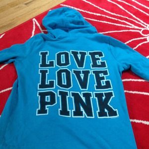 Long blue PINK zip up