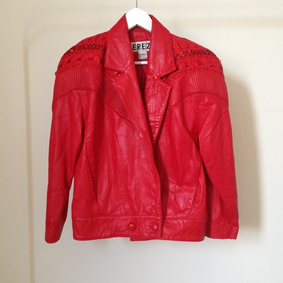 Vintage Red Leather Jacket