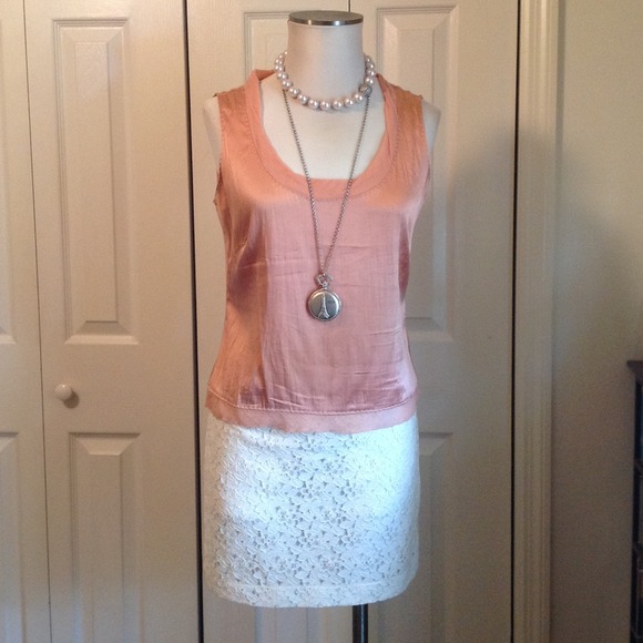Pink TAHARI Silk and Chiffon Top
