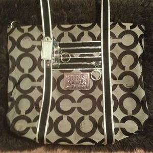 Black and grey authentic Coach bag.