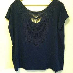 Lace back  flowy shirt.