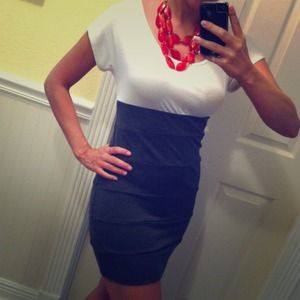 $Price reduced$ White and Grey dress