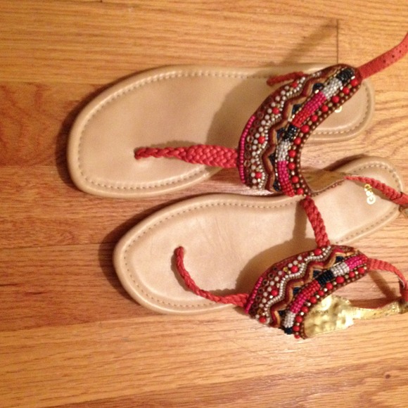 🙅🙅 SOLD Aztec beaded sandals