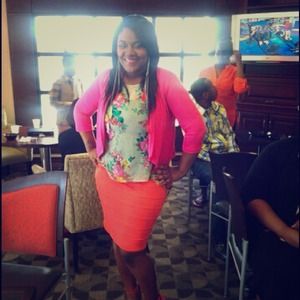 A orange body con skirt.