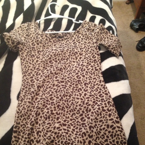 Leopard print mini dress/long shirt