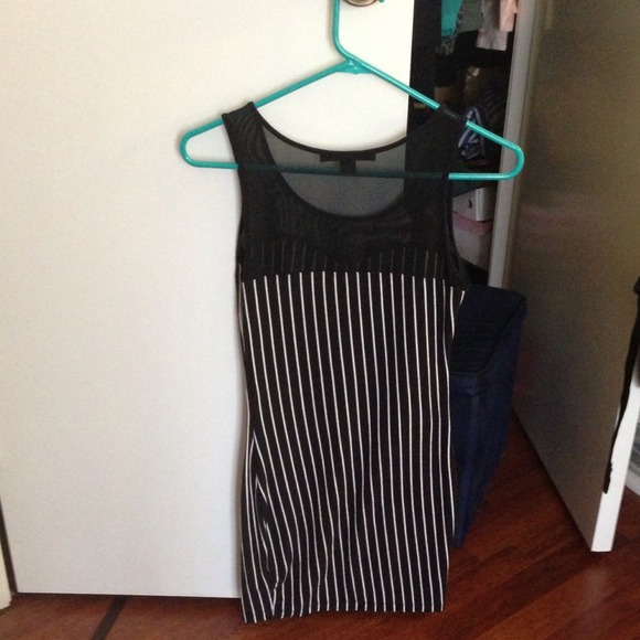 SOLD. Pinstriped Sweetheart Bodycon Dress - Picture 2 of 3