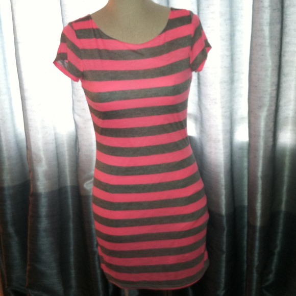 Neon pink and gray dress NWOT