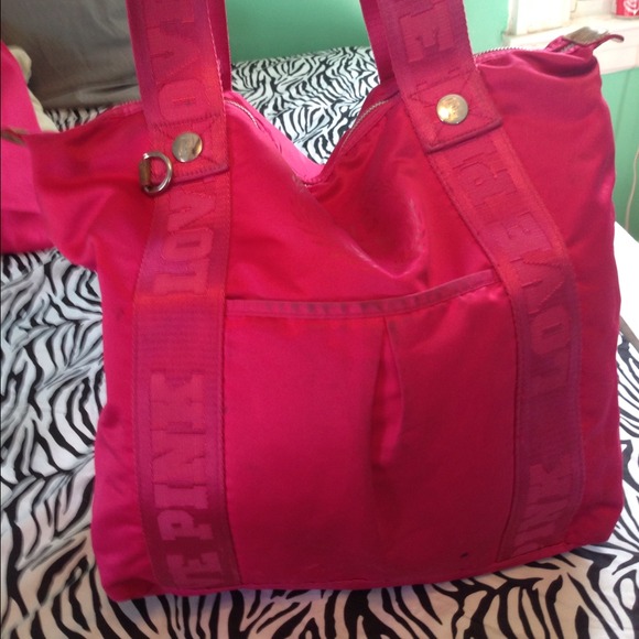 HOT PINK SATIN TOTE