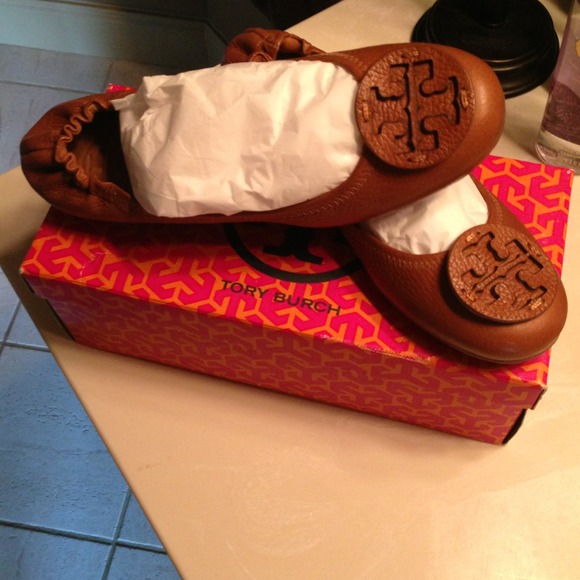 Tory Burch Reva-Tumbled Leather Flat