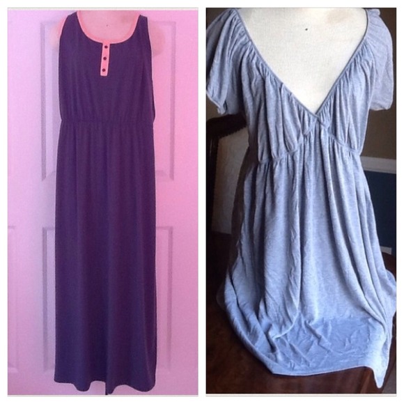 Xhilaration Dresses & Skirts - NWOT 3X grey Maxi dress w/ peach trim