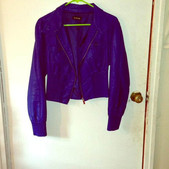 Blue bebe leather jacket