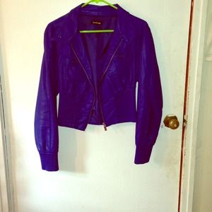 Blue bebe leather jacket