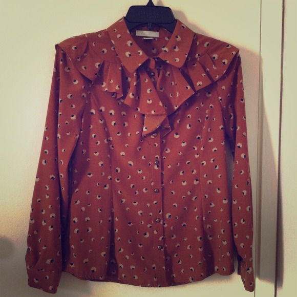 S Printed ruffle top from Korea vintage look