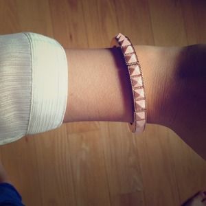 Pink and rose gold studded bracelet