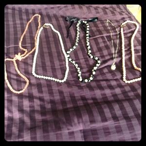Five long elegant necklaces