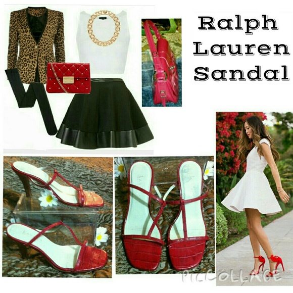 Ralph Lauren Red Leather Heel