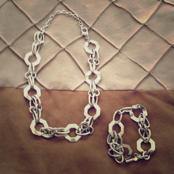 Necklace and a bracelet.