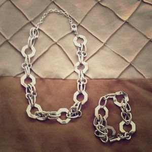 Necklace and a bracelet.