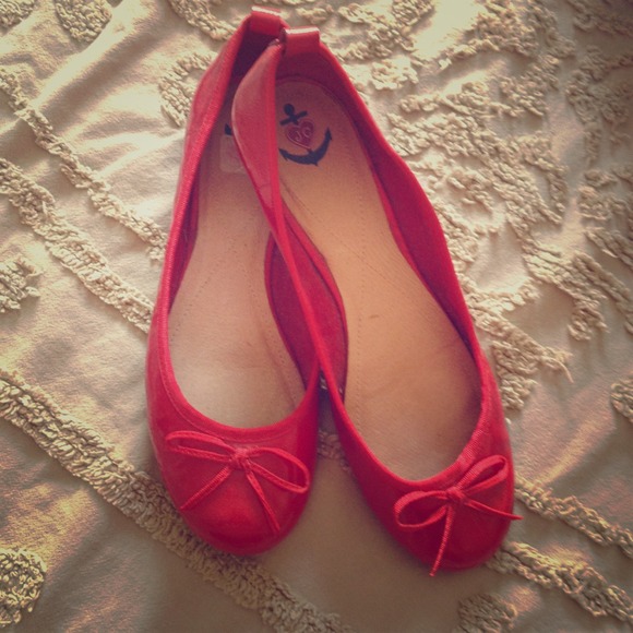 Shoes - On trend red/ nautical flats!