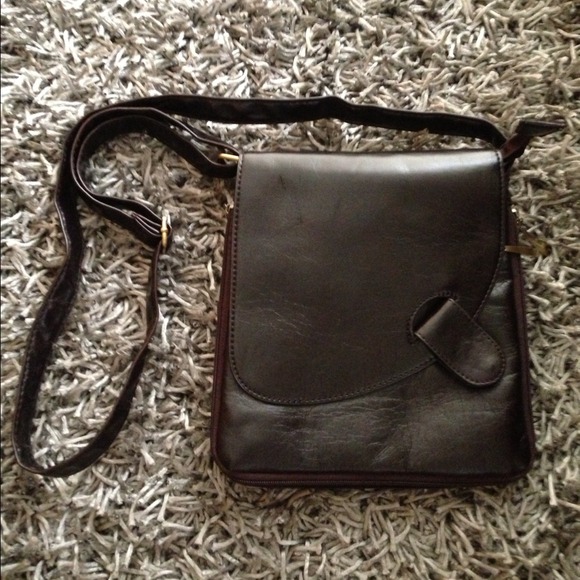 Dark brown leather bag - Picture 1 of 3