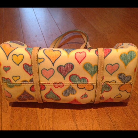 Dooney & Bourke Hearts Barrel Satchel - Picture 2 of 4