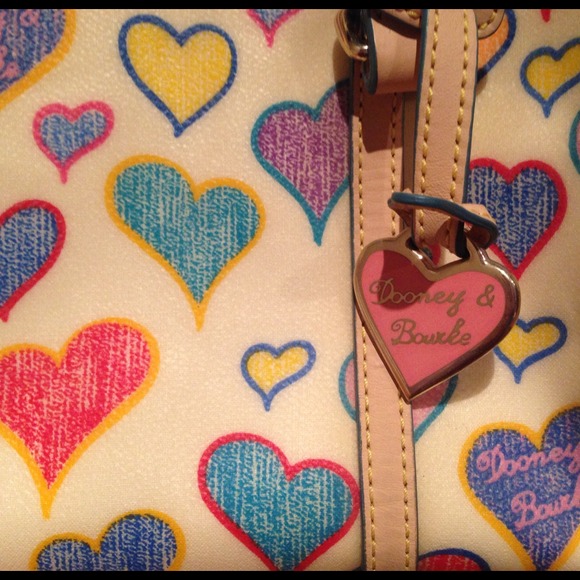 Dooney & Bourke Hearts Barrel Satchel - Picture 3 of 4