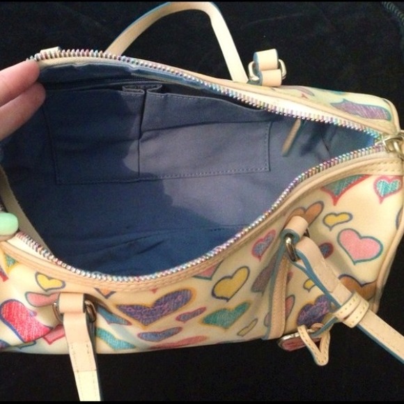 Dooney & Bourke Hearts Barrel Satchel - Picture 4 of 4