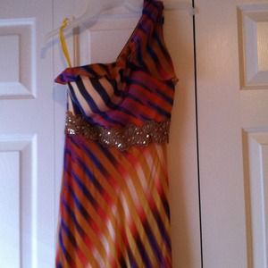 A long one shoulder gown new mark down $ sales$