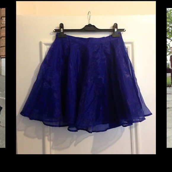 H&m blue skater skirt