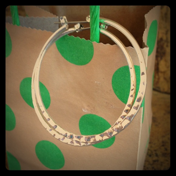 SOLD Silver hoops