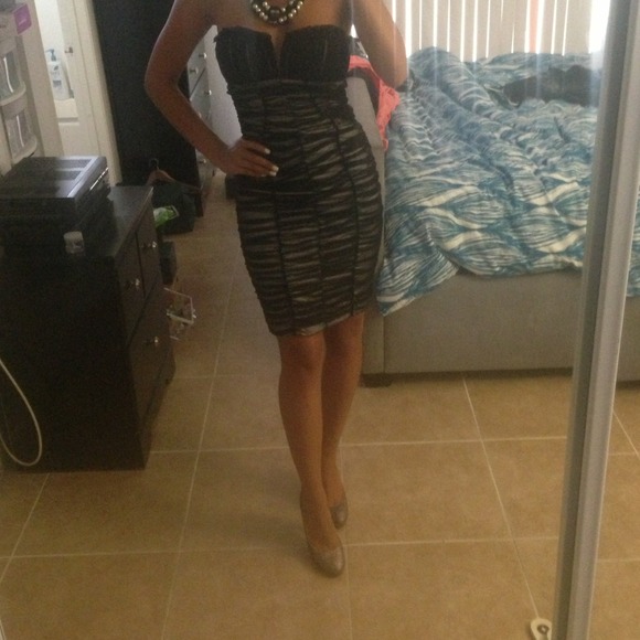 Bebe black lace dress