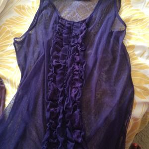 Sheer ruffled top dark