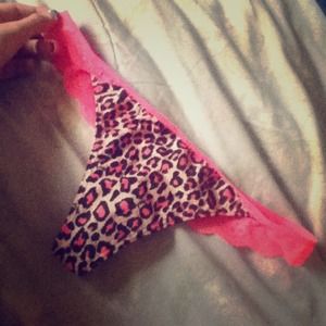 Pink cheetah print thong