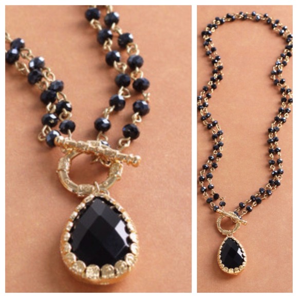 Geranium Jewelry - SOLD Gold Plated Necklace w/ Glass