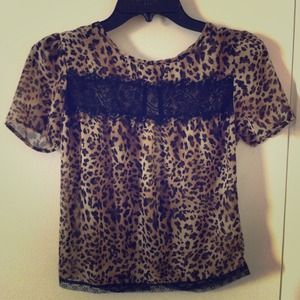 XS Charlotte Russe Leopard lace top