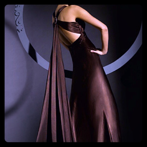 Plum evening gown