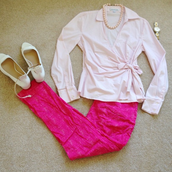 Express Wrap Shirt in soft pink