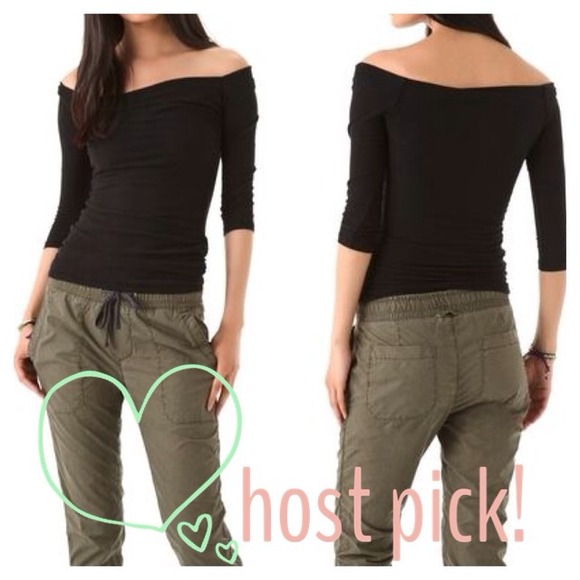 James Perse Tops - James Perse Cross Front Off Shoulder Top - 3/S NWT