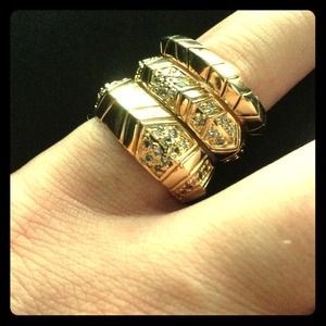 3 House of Harlow 1960 Stack Rings