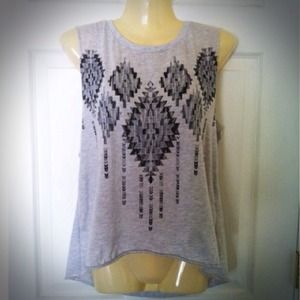 ON HOLD Aztec Print Muscle Tee
