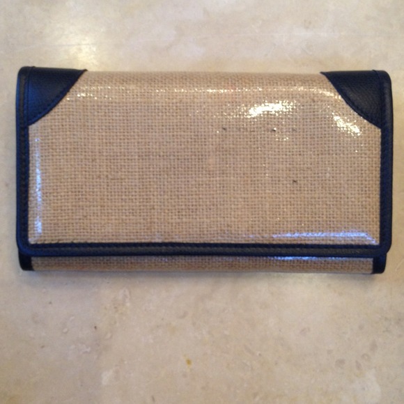 Valextra Handbags - Valextra beige and navy wallet