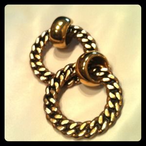 Gold tone hoop earrings