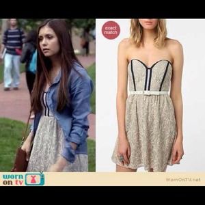 Strapless lace dress