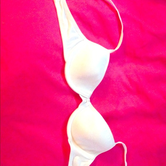 Plain white bra