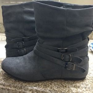 grey buckle ankle boots from Delia's