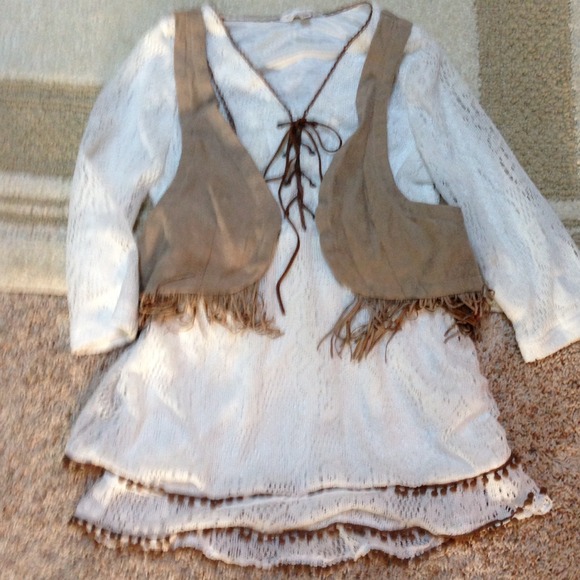 top with fringe vest