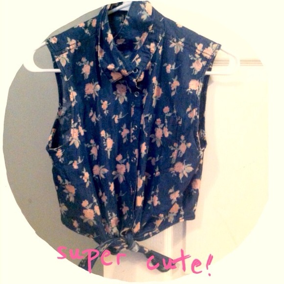 Floral Button Up Half Shirt!